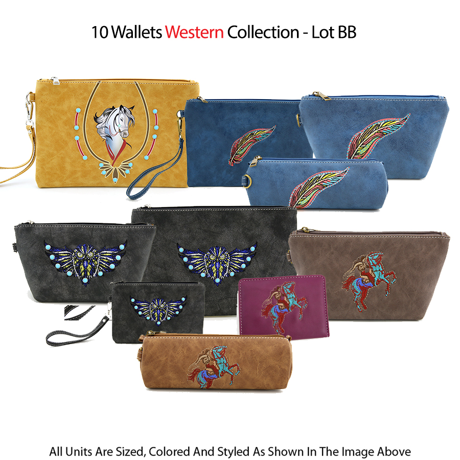 10 Wallets Western Collection Close Out - Lot BB - Click Image to Close